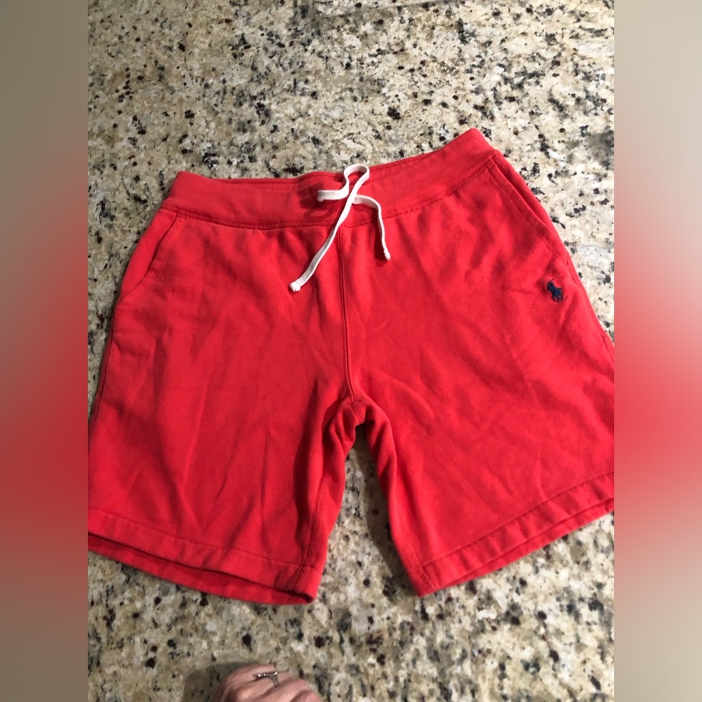 Ralph Lauren Red Fleece-Lined Drawstring Shorts